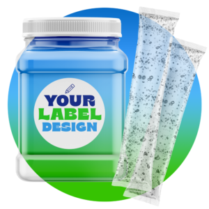 private label hand sanitizer packets in a jar